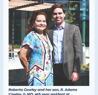 rRoberta Cowley and her son, R Adams Cowley II