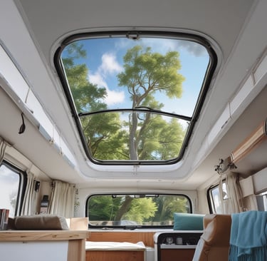 Close-up of insulation material being installed inside a camper van wall