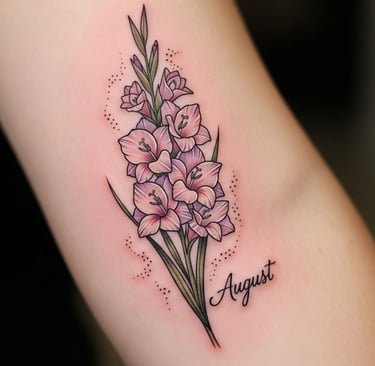 august tattoo close up