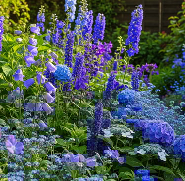 garden of blue flowers