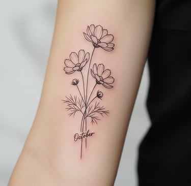 october birth flower tattoo