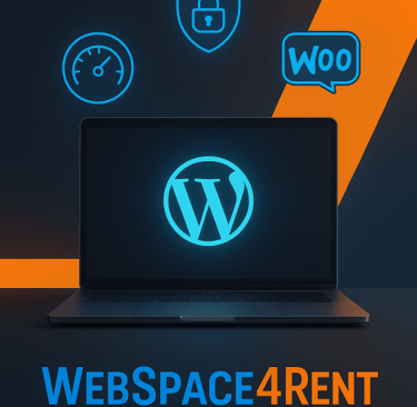 a laptop with a laptop and a laptop with a wordpress logo