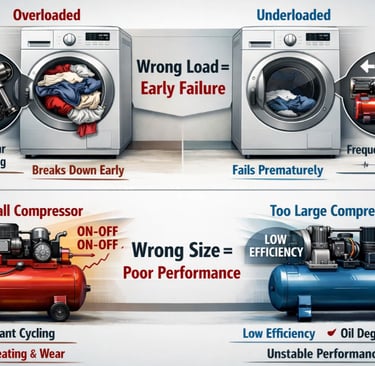 Brand, price, and country of origin don’t matter if the compressor size is wrong