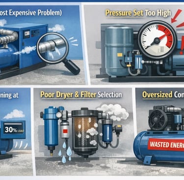 Five key areas where air compressors waste energy | Wemano