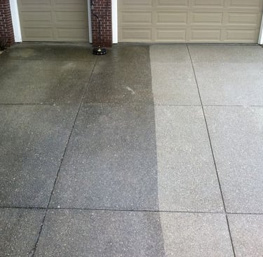 Before and after results of pressure washing in London Ontario