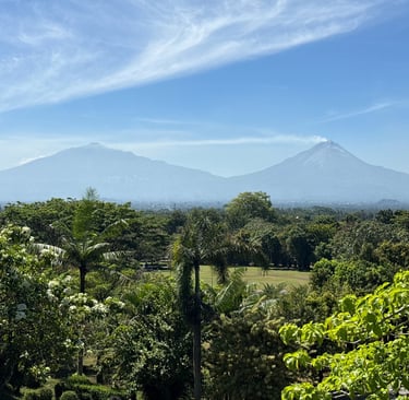 Beautiful Mt Merapi and Merbabu in one scenes