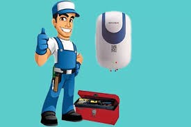 a man in a blue overalls and a red toolbox