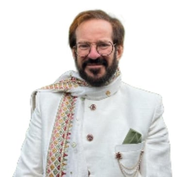 a man in a white jacket and a green tie