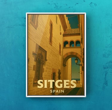 Vintage Sitges, Spain | Palau de Maricel Art Print