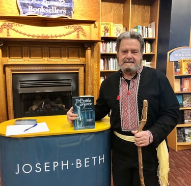 Author John Kachuba at Joseph-Beth bookstore The Bottle Conjuror Event Dressed as a Romani Conjuror