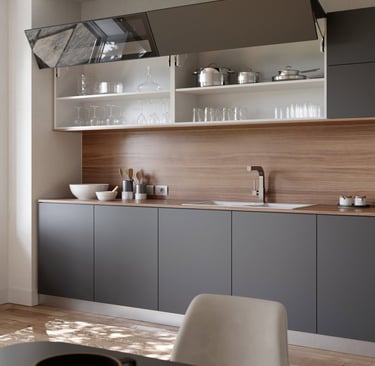 Kitchen soft open shelf