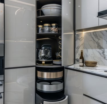 Tall kitchen pantry pull-out unit for modern modular kitchens