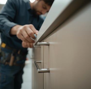 Proper installation of hardware and laminates