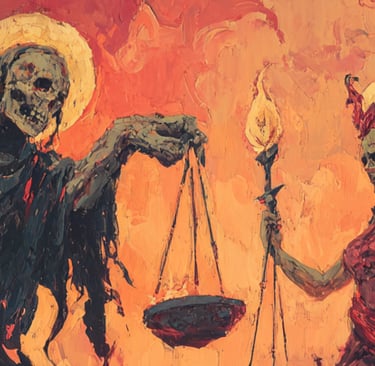 Death weighing the scales
