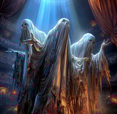 Spooky ghosts on stage