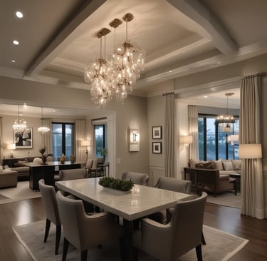 Modern pendant lamp with orange and green accents