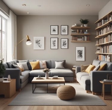 2 women and man sitting on gray sofa