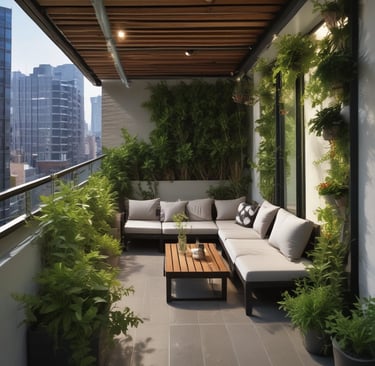 A tall building with balconies and balconies on the balconies