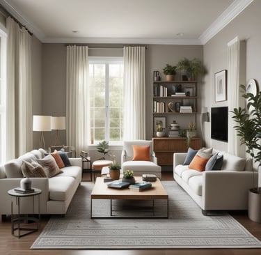 Bright living room with modern inventory