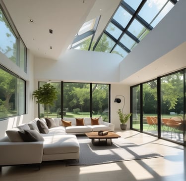 a dining room with a table and chairs