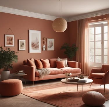 a living room filled with furniture and a fire place
