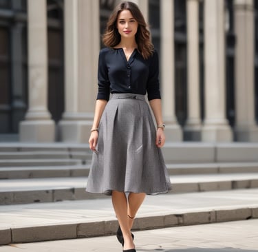 woman wearing black crew-neck shirt