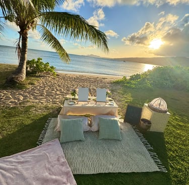 Hawaii proposal, luxury beach picnic