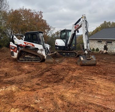 Bobcat skid steer and excavator