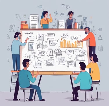 man writing on white board