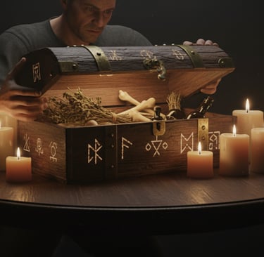 Man opening an old heirloom box