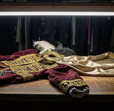 Abandoned costume on thrift store counter