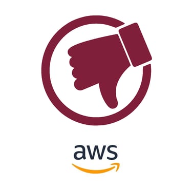 Dedo hacia abajo señalando a Amazon AWS