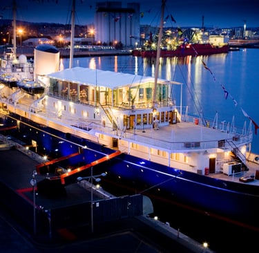 royal yacht britannia at the evening