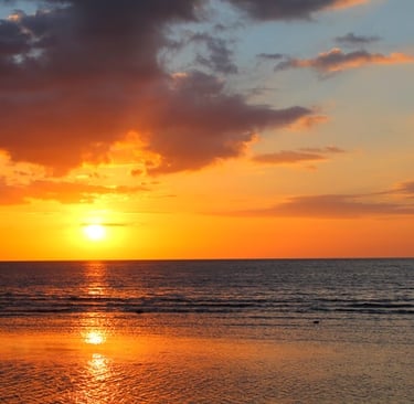 florida, tampa, clear water beach, sunset view  by the ocean