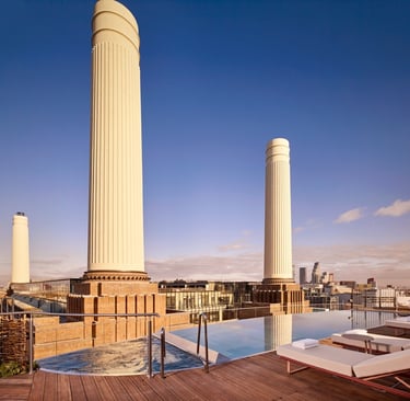 art'otel london battersea power station,roof, city view with pool