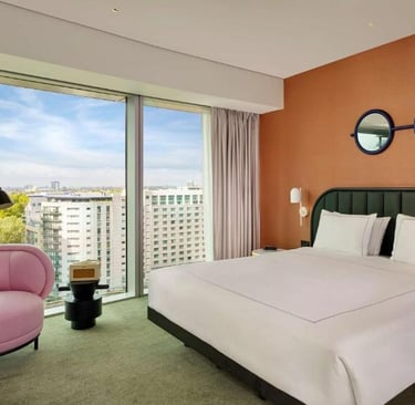 art'otel london battersea power station, bedroom