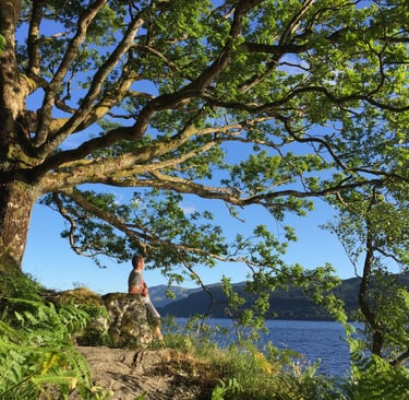 loch lomond view on a sunny day with me