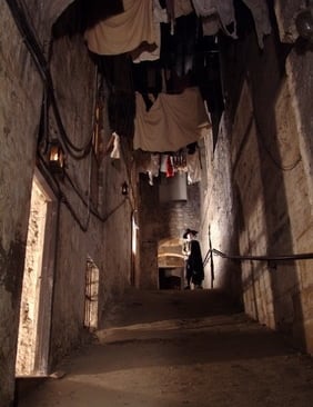 the real mary king's close at the evening