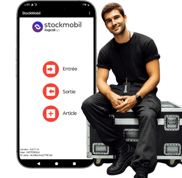 Logisticien dans l'événementiel à côté de stockmobil