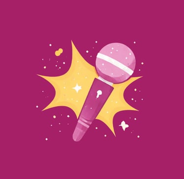 Speak Easy logo of a pink microphone