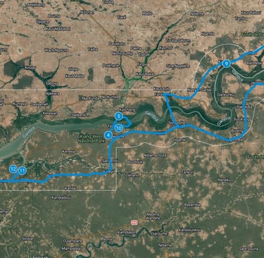 Route map  Gambia: 15-Day Bird Photography – Maximum Species Diversity
