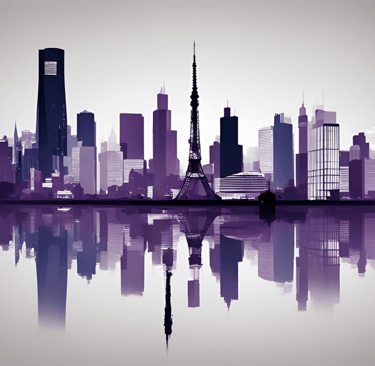 Image representing various cities around the world: London, Chicago, Tokyo