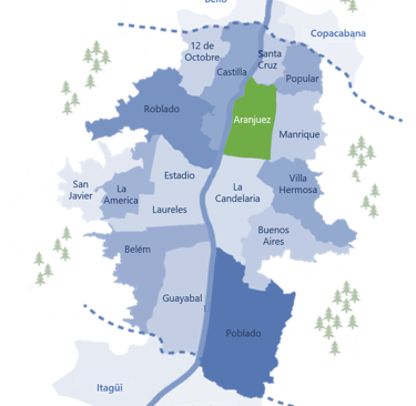 Carte Barrios Medellin - Aranjuez