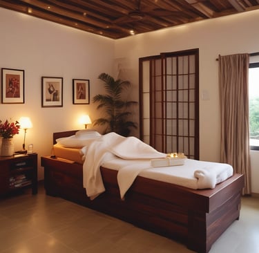 Relaxing full body massage therapy room in Perumbakkam spa