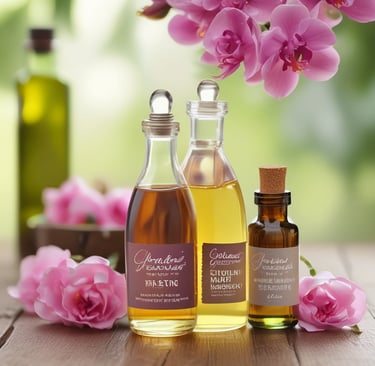 spa massage oil for couples lavender bottle Peace & Pamper Spa