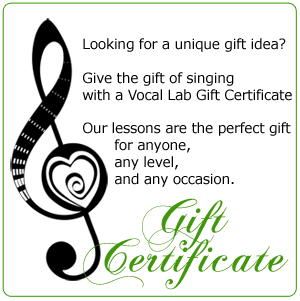 gift certificate for a singing lesson