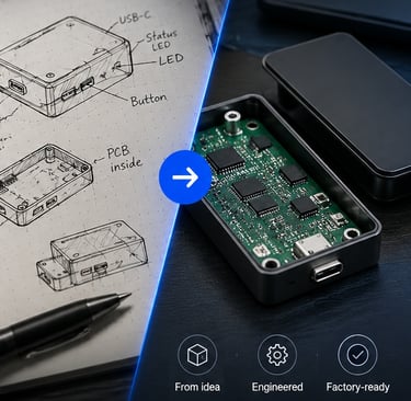 Transformation from hand-drawn product concept sketch to factory-ready engineered PCB design
