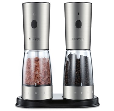 Minyeu branded electric salt & pepper grinder set