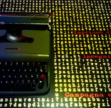 Exhibit Vincenzo Rabito's Olivetti w/words