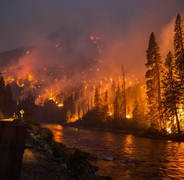 a firefighter is seen from the side of a road